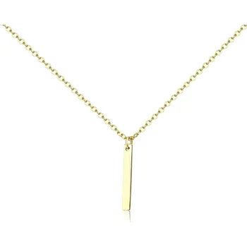 Náhrdelník Pozlacený ocelový náhrdelník s obdélníkem - Meucci DN140