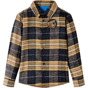 Chlapecká košile vidaXL Dětská kostkovaná košile žlutá a černá 116 [13416]