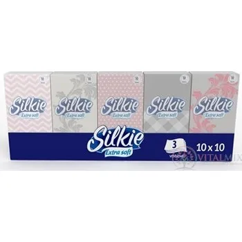 Papír Silkie Extra soft Hygienické kapesníky 3-vrstvé, papírové 10x10 ks (100 ks)