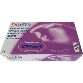 Pracovní rukavice Lalan DUMAX RUKAVICE nitrilové vyšetřovací nesterilní bez pudru, velikost L, modré, 100 ks