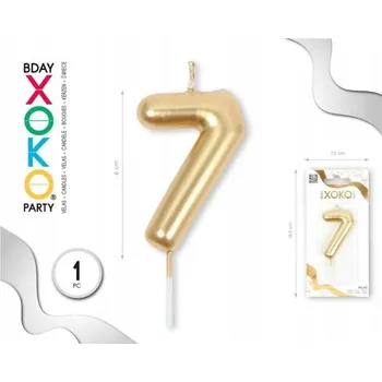 Dortová svíčka Zlatá svíčka číslice 7 - Ozdobte dort