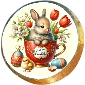 Čokoláda HEINDL - PISCHINGER , WIENER NOUGAT AUSTRIA PISCHINGER Vídeňský dortík ZAJÍČEK V HRNEČKU VELIKONOCE 17g