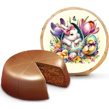 Čokoláda HEINDL - PISCHINGER , WIENER NOUGAT AUSTRIA PISCHINGER Vídeňský dortík ZAJÍČEK VE SKOŘÁPCE VELIKONOCE 45g