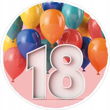 samolepka Samolepky k 18. Narozeninám dárky balónky dort 48 ks