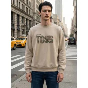 Oblečení a móda Sinsay - Mikina s kulatým výstřihem - béžová - 942EU-08X - 942EU-08X-2XL