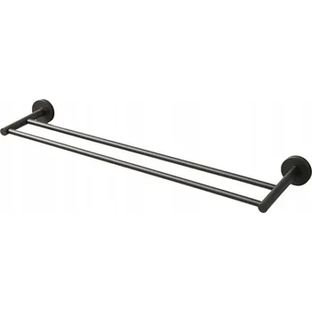 Věšák BALNEO Koupelnový věšák dvojitý QUBE GUN METAL NEREZOVÁ OCEL