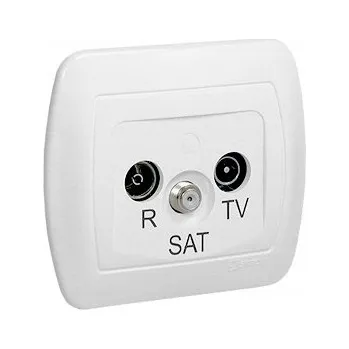 Elektrická zásuvka Anténní zásuvka Kontakt-simon bílá