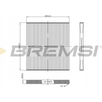 Kabinový filtr Bremsi FC0934 Filtr, větrání prostoru pro cestující