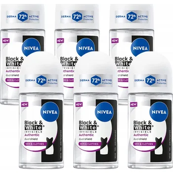 NIVEA Black&White AUTHENTIC Antiperspirant pro ženy kuličkový 72h 50ml x6 (6 kusů)