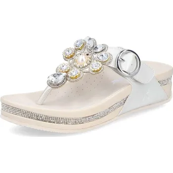 Dámské žabky Dámské žabky RIEKER V1461-90 stříbrná S6 37