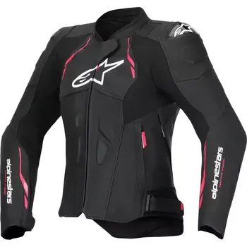 Moto bunda Dámská kožená bunda 2025 Alpinestars Stella Dusk black/diva pink/white