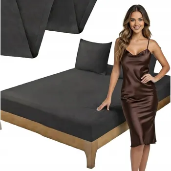 Prostěradlo Prostěradlo 160x210 Bavlněné Bez Gumy Grafitové Bavlna Saténová