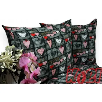 Povlečení Krepové povlečení 160x200 červená srdce 1097 KOBI Česká Firma