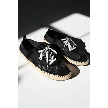 Dámské baleríny DÁMSKÉ ČERNÉ ESPADRILKY S TKANIČKAMI EMU Jaida