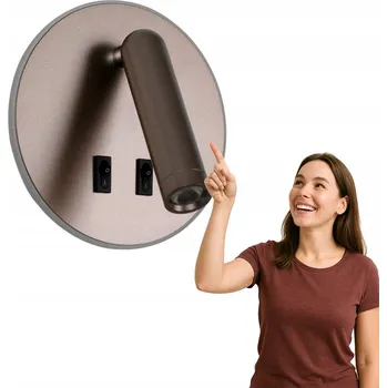 Nástěnné svítidlo Nástěnné svítidlo Italux hnědé s integrovaným LED zdrojem 8 W