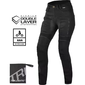 Sportovní oblečení Trilobite Parado doublelayer AAA slim fit ladies jeans black level 2 vel. 34