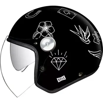 Helma na motorku NEXX X.G30 Tattoo black white vel. L