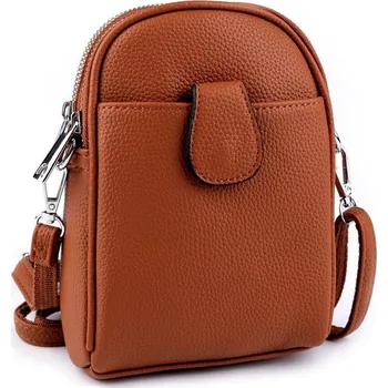 Dámská / dívčí kabelka crossbody s popruhem 15x18 cm - 17 hnědá koňak