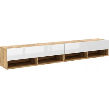 Televizní stolek DERBY RTV DOUBLE 280 2D DUB WOTAN/BÍLÝ LESK TV stolek