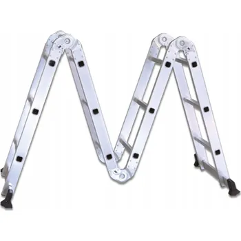 Žebřík Žebřík Kloubový Hliníkový Multifunkční 3,7m Skládací 4x3 Stupně