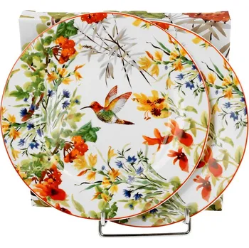 Talíř DUO porcelain Talíř dezertní 19 cm - Kolibřík - sada 2 ks