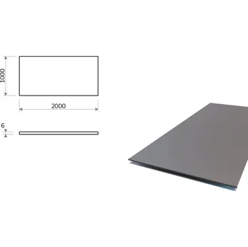 Plech Ocelový plech (S355) 1x2 m, tloušťka 6 mm