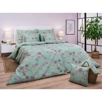 Povlečení Krepové povlečení Klaudie zelená 135x200 70x90