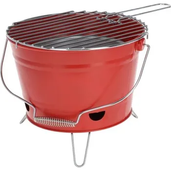 Zahradní gril KOOPMAN Gril na dřevěné uhlí přenosný 27 cm červený