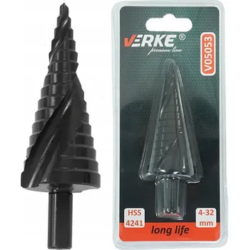 Vrták VERKE V05053 HSS stupňovitý VRTÁK spirálový vrták 4-32 mm