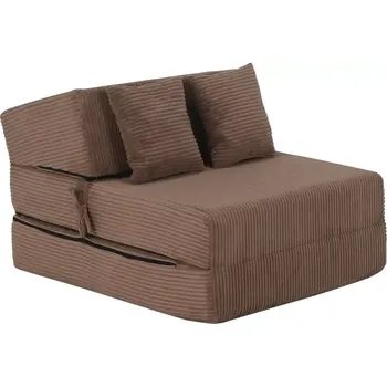 Matrace Skládací matrace/křeslo PELOS 2v1, světle hnědá - SLEVA 3% s kodem radost25