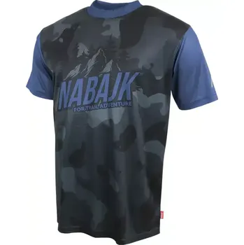 cyklistický dres Pánský dres Nabajk Kubba short sleeve black camo/dark blue
