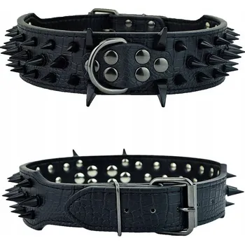 Obojek pro psa Kožený obojek s hroty pro psa M Bully 36/48 cm