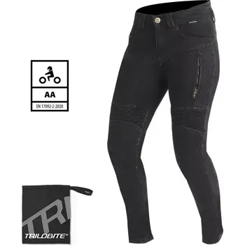 Sportovní oblečení Dámské motocyklové džíny Trilobite 661 Parado skinny fit black level 2 (Prodloužené)