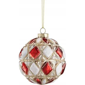 Vánoční dekorace Skleněná Vánoční Koule s konvexním vzorem, 7,5 cm VILLA ITALIA