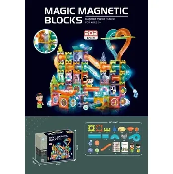ostatní stavebnice Magnetická 3D stavebnice se světlem, 202 dílků