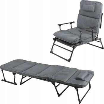 Zahradní lehátko Skládací Lehátko Linder Exclusiv 2v1, černé/šedé