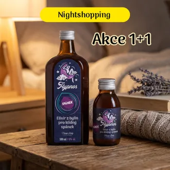 Energetický nápoj NIGHT SHOPPING - Hypnos - elixír spánku 1x500ml +1x100ml ZDARMA