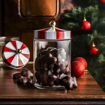 Dóza na potraviny Dóza / vánoční nádoba na sypké potraviny, sklo s víkem CIRCUS 1,2 l