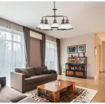 Searchlight 1595-5AB Závěsný pětiramenný lustr BISTRO patina, alabastrové sklo 158170867