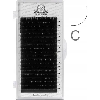 Umělé řasy Umělé Řasy na Prodlužování v Pásku Černé Zakřivení C 0,07 15mm PLATINUM
