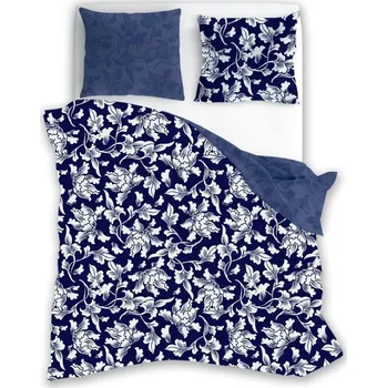 Povlečení Bavlněné saténové povlečení Milagro Verde 026 140x200 cm + 70x90 cm modré