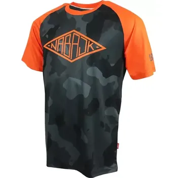 cyklistický dres Pánský dres Nabajk Shpindler short sleeve black camo/orange