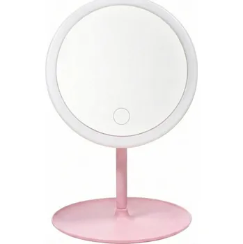 Kosmetické zrcátko Kosmetické Zrcátko LED pro Make-up, Dotykové, Podsvícené, Růžové