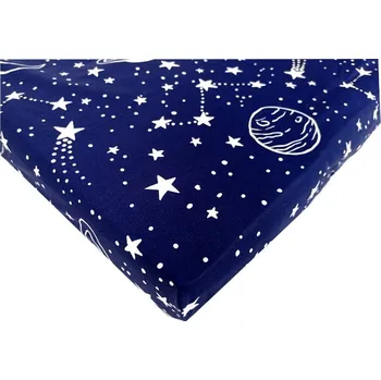 Prostěradlo BAREVNÉ PROSTĚRADLO PROSTĚRADLO NA GUMIČKU BAVLNA 60 x 120 cm, modrá barva planety