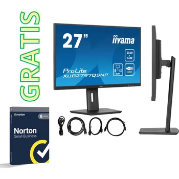Monitor copy of iiyama ProLite XUB2797QSNP-B1 27" IPS WQHD LED 1ms 100Hz /USB-C HDMI DP/ KVM LAN Docking Station FlickerFree monitor 0
