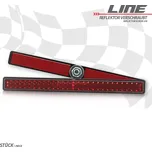 HSM samolepící odrazka na motorky a skůtry, hranatá, červená, 123 x 12,5 mm M5, homologovaná