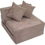 Fimex Rozkládací křeslo - matrace pro hosty Lincol hnědé 70x200x15 cm