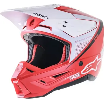 Helma na motorku Motokrosová helma Alpinestars S-M5 Rayon red/white matt