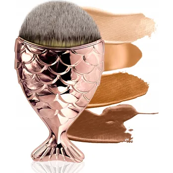 Kosmetický štětec Štětec na pudr a tekutý make-up RYBKA SYRENKA s víčkem