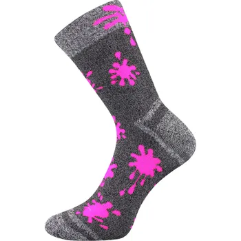 Dívčí froté melírované ponožky Hawkik - barva fuchsiová